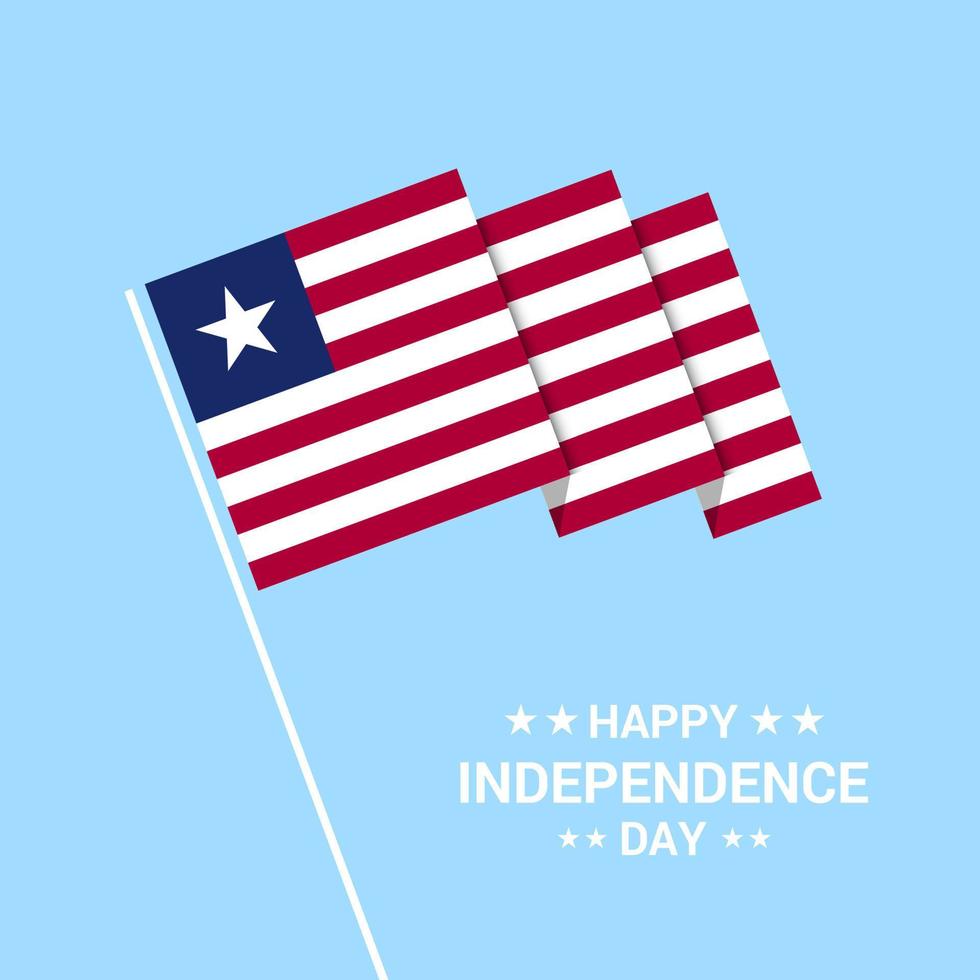 Liberia Independence day typographic design with flag vector