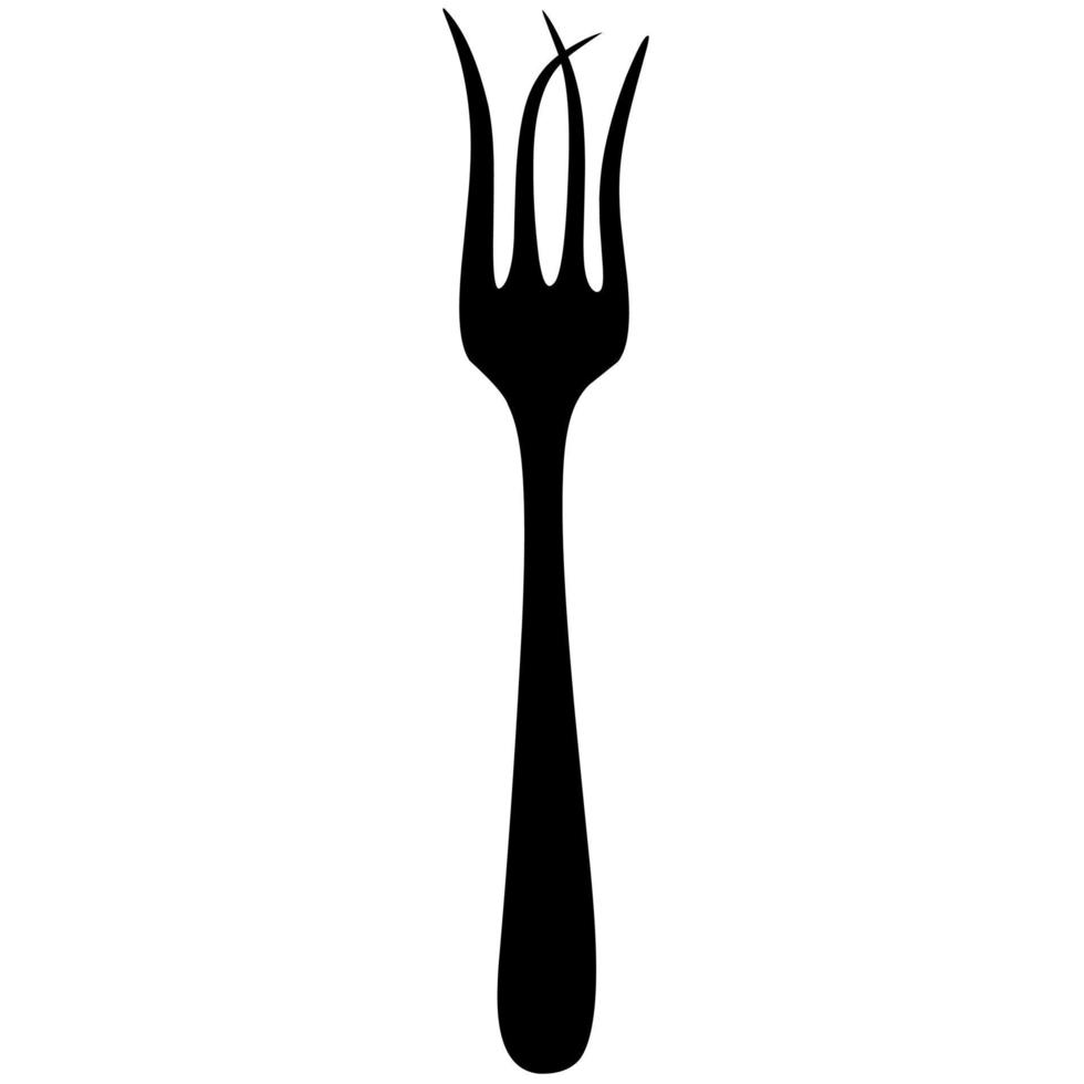 Vector illustration of bent, dented, broken cutlery. Broken cutlery on a white background.