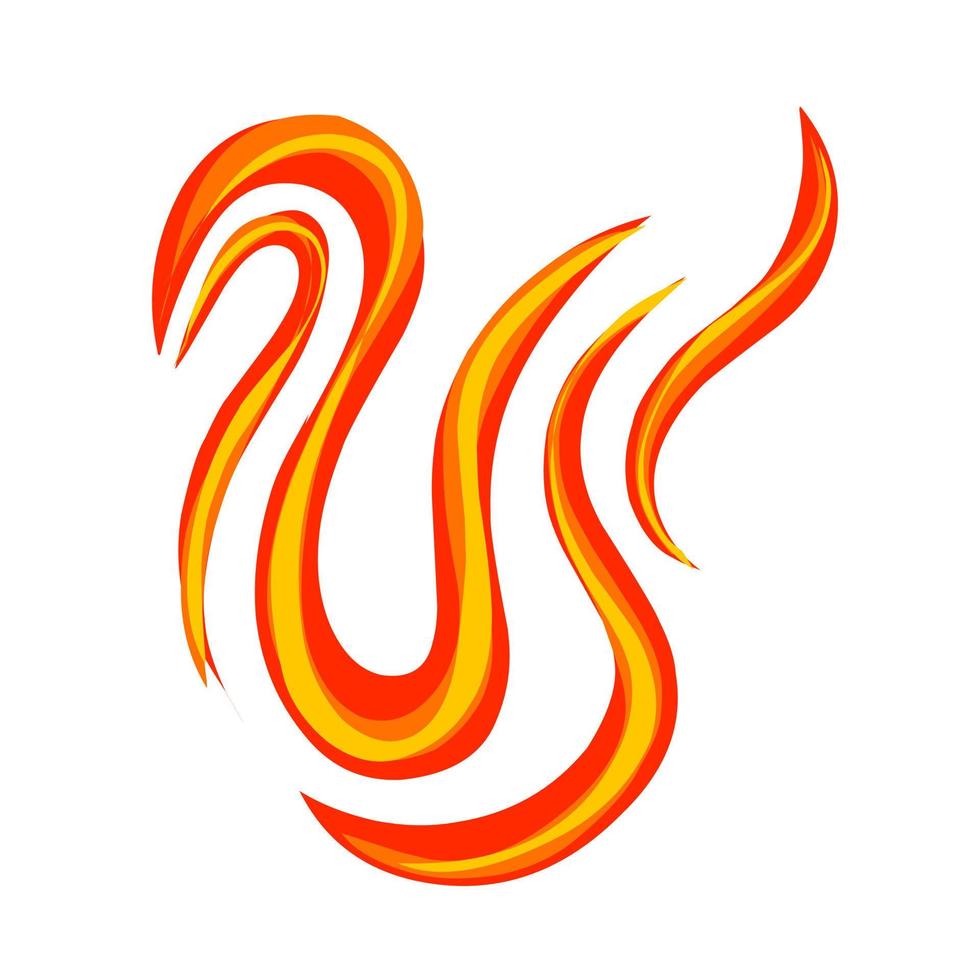 Icono de vector abstracto del logotipo de fuego en llamas. Aislado en un fondo blanco. ideal para logotipos web, plantillas de diseño y fácil de editar nuevamente.