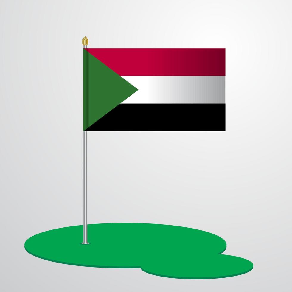 Sudan Flag Pole vector