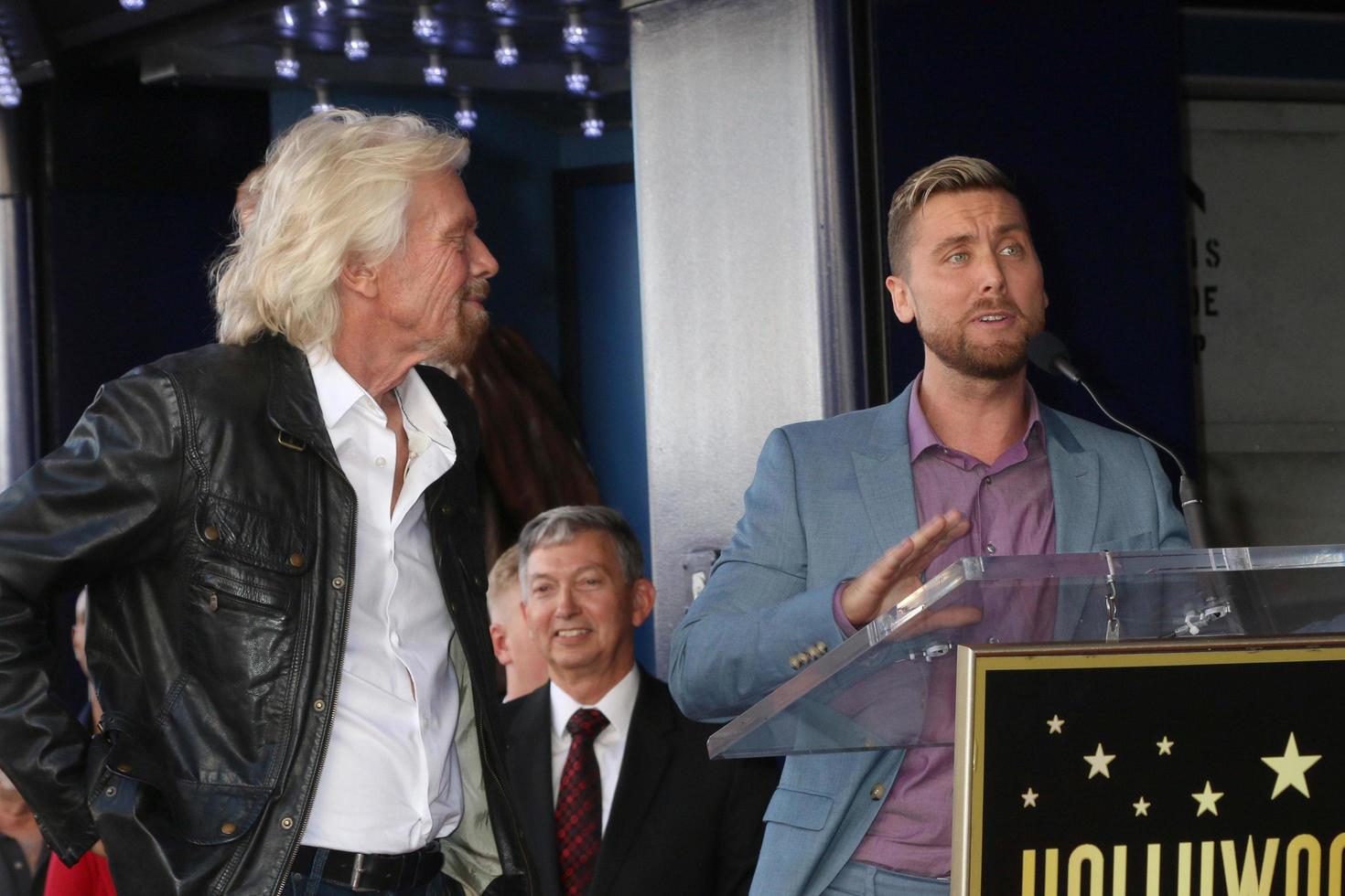 LOS ANGELES - OCT 16 - Sir RIchard Branson, Lance Bass at the Sir Richard Branson Star Ceremony on the Hollywood Walk of Fame on October 16, 2018 in Los Angeles, CA photo