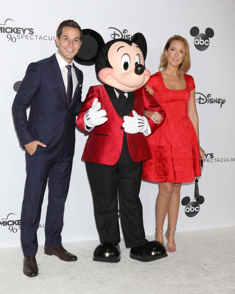 LOS ANGELES - OCT 6 - Skylar Astin, Mickey Mouse, Anna Camp at the Mickey s 90th Spectacular Taping at the Shrine Auditorium on October 6, 2018 in Los Angeles, CA photo
