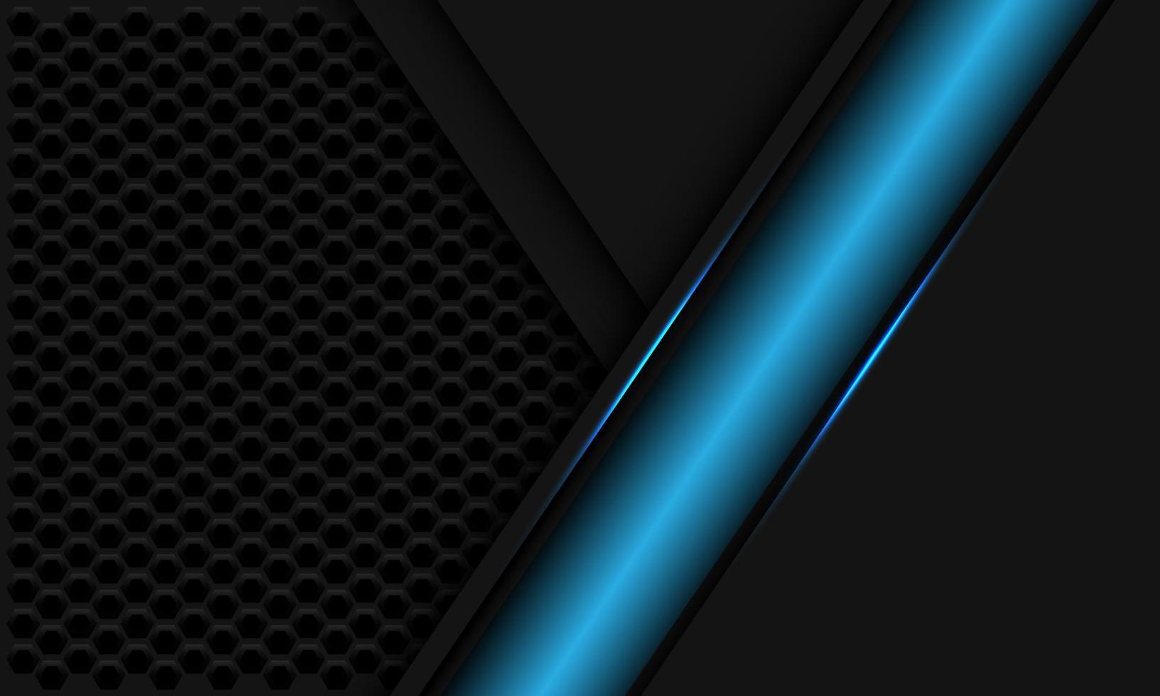 Abstract blue banner slash geometric with grey hexagon mesh design modern futuristic background vector