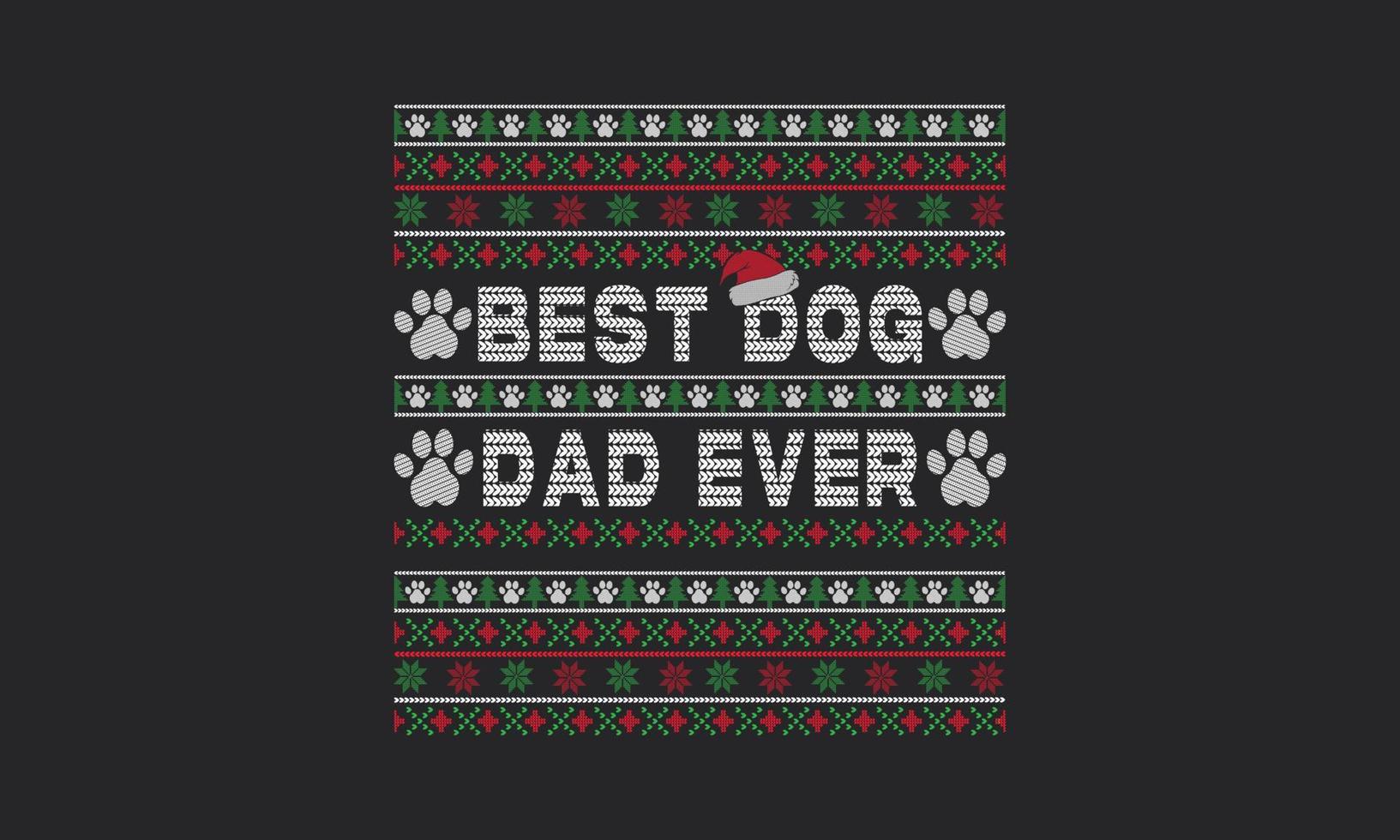 el mejor diseño de suéter navideño de papá perro. regalo de Navidad. vector