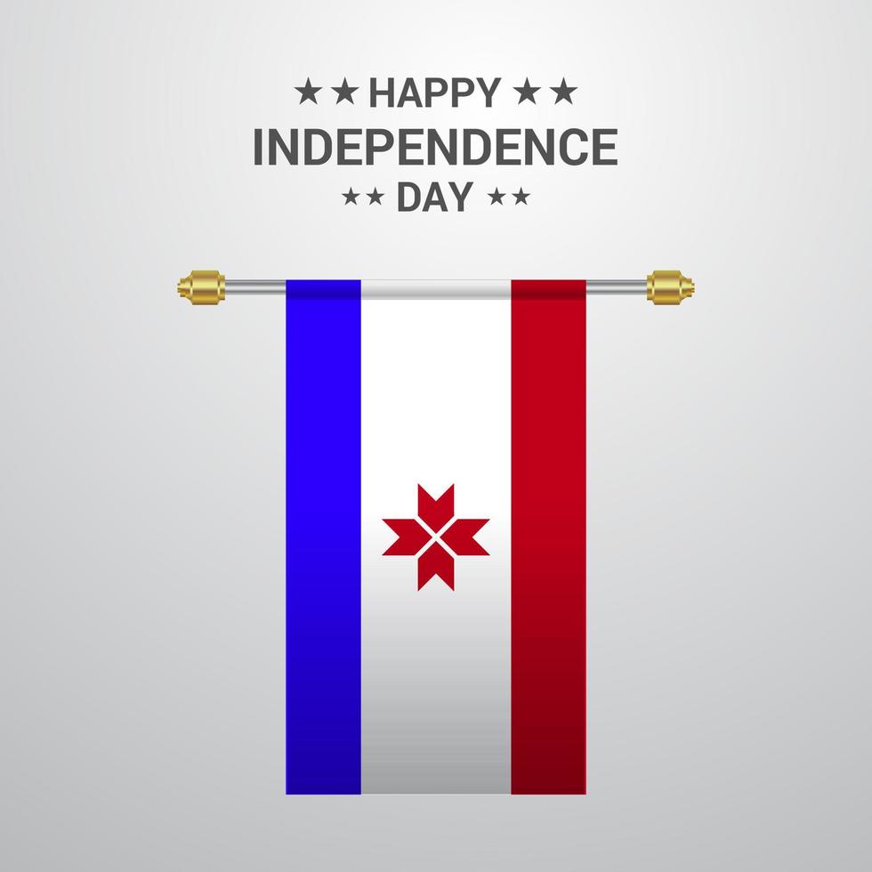 Mordovia Independence day hanging flag background vector