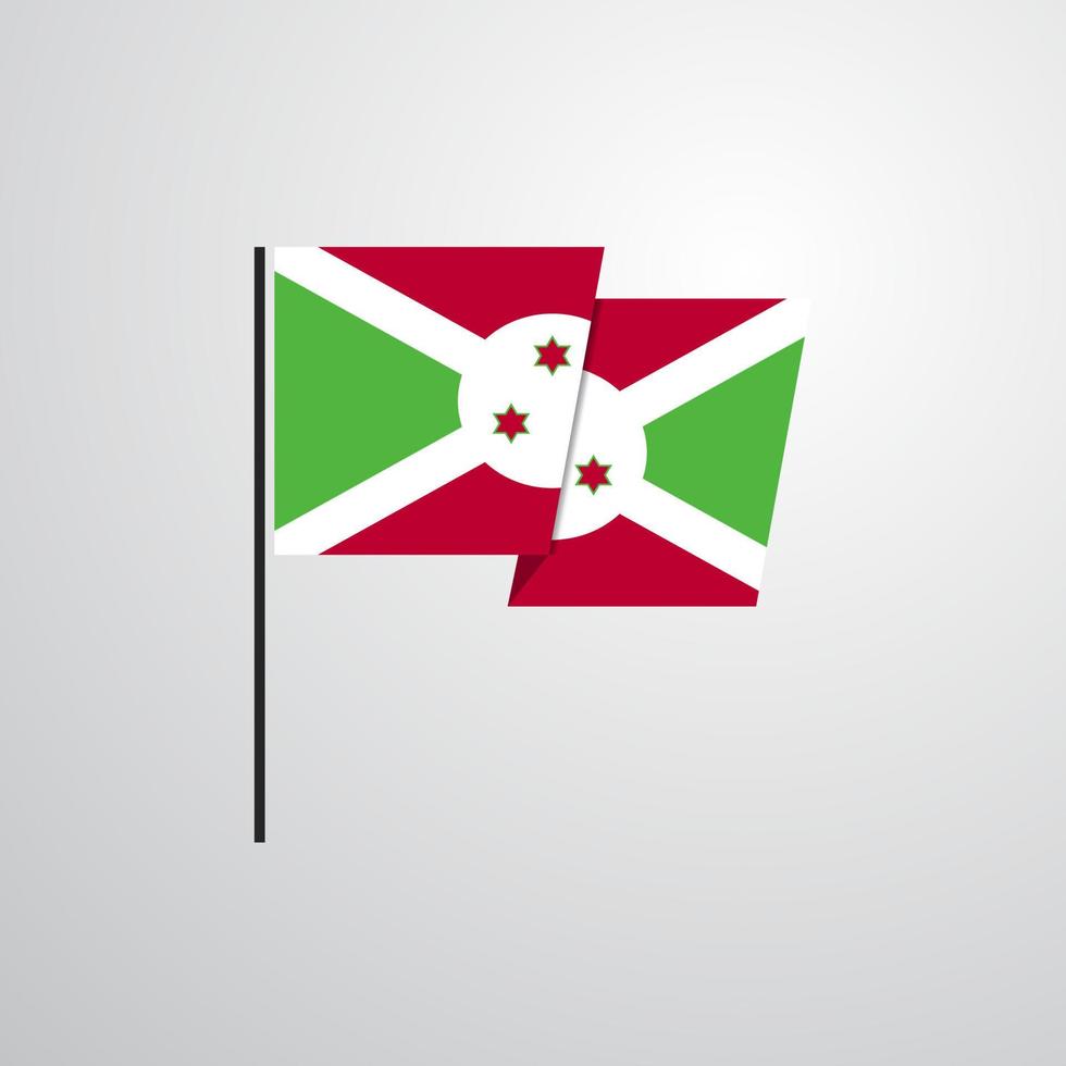 vector de diseño de bandera ondeante de burundi