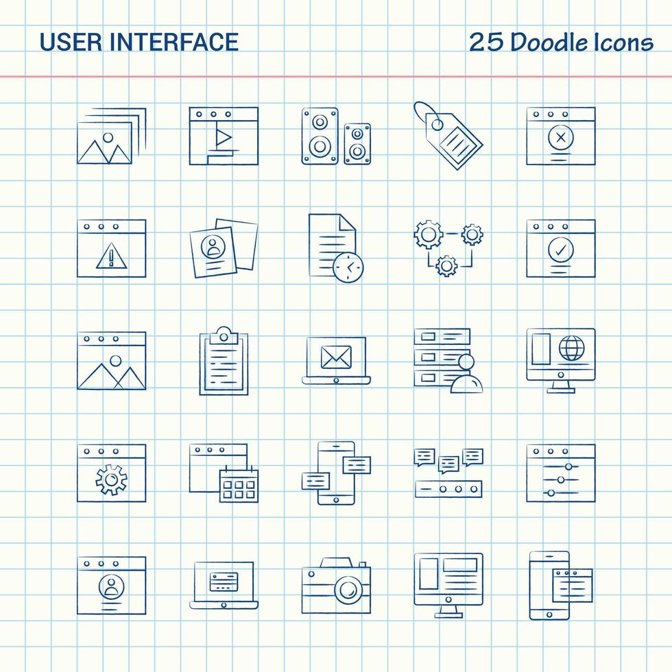 User Interface 25 Doodle Icons Hand Drawn Business Icon set 14078217 ...