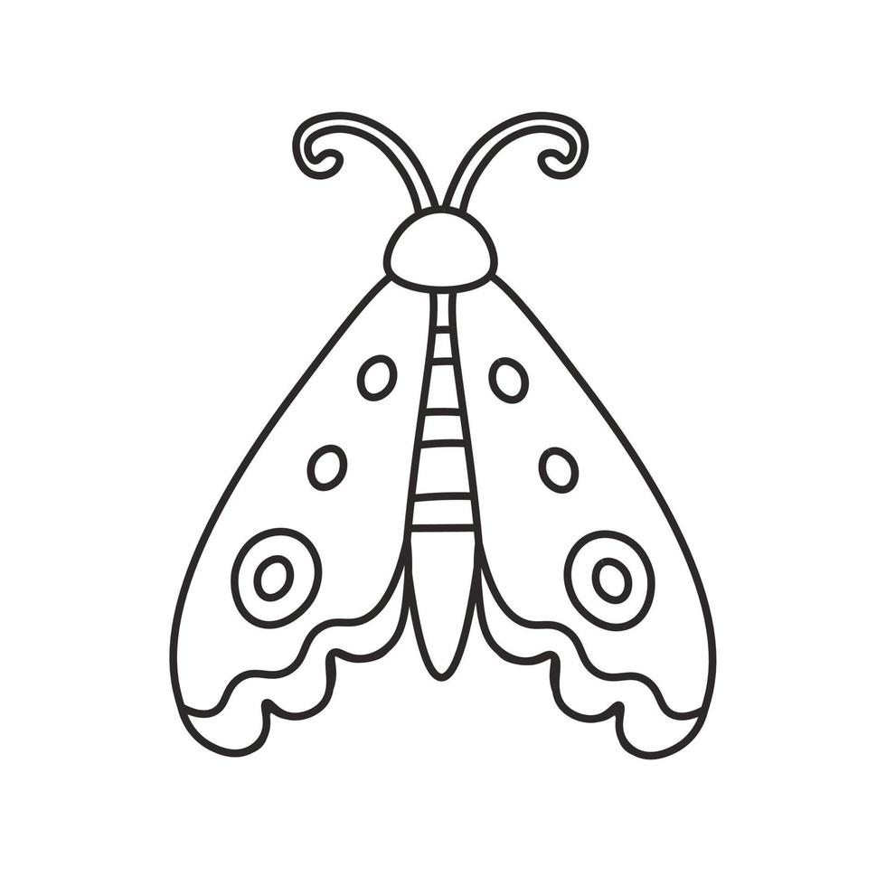 Doodle childish butterfly boho icon vector