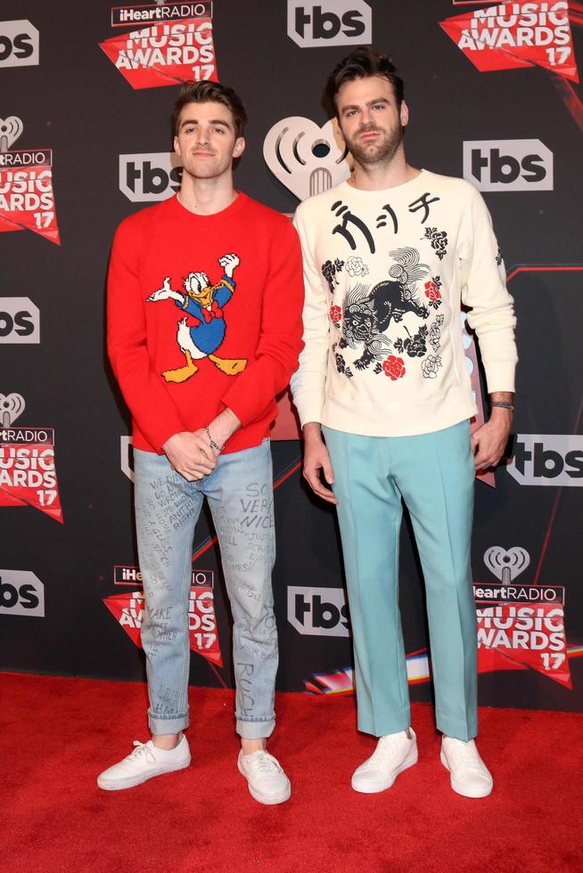 LOS ANGELES - MAR 5 - The Chainsmokers, Andrew Taggart, Alex Pall at the 2017 iHeart Music Awards at Forum on March 5, 2017 in Los Angeles, CA photo