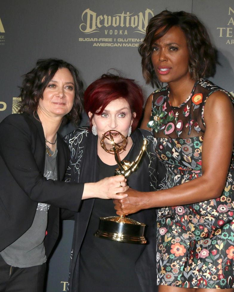 LOS ANGELES - APR 30 - Sara Gilbert, Sharon Osbourne, Aisha Tyler, Outstanding Entertainment Talk Show Host, The Talk in the 44th Daytime Emmy Awards Press Room at the Pasadena Civic Auditorium on April 30, 2017 in Pasadena, CA photo