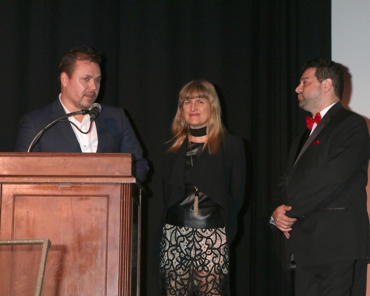 LOS ANGELES - SEP 30 - Theodore Melfi, Catherine Hardwicke, Ron Truppa at the Catalina Film Festival Awards at the Casino on Catalina Island on September 30, 2017 in Avalon, CA photo