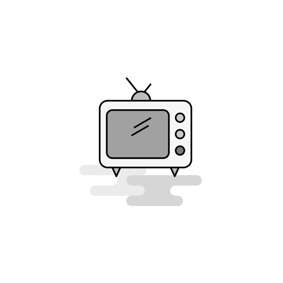 Television Web Icon Flat Line Filled Gray Icon Vector