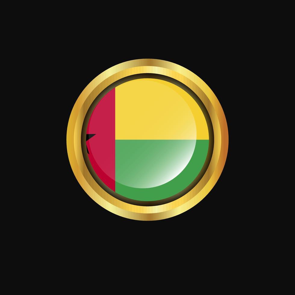 botón dorado de la bandera de guinea bissau vector