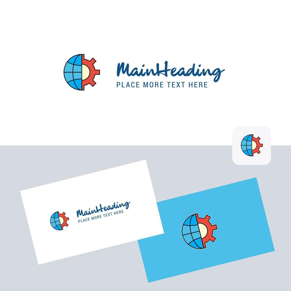 Internet setting vector logotype with business card template Elegant corporate identity Vector