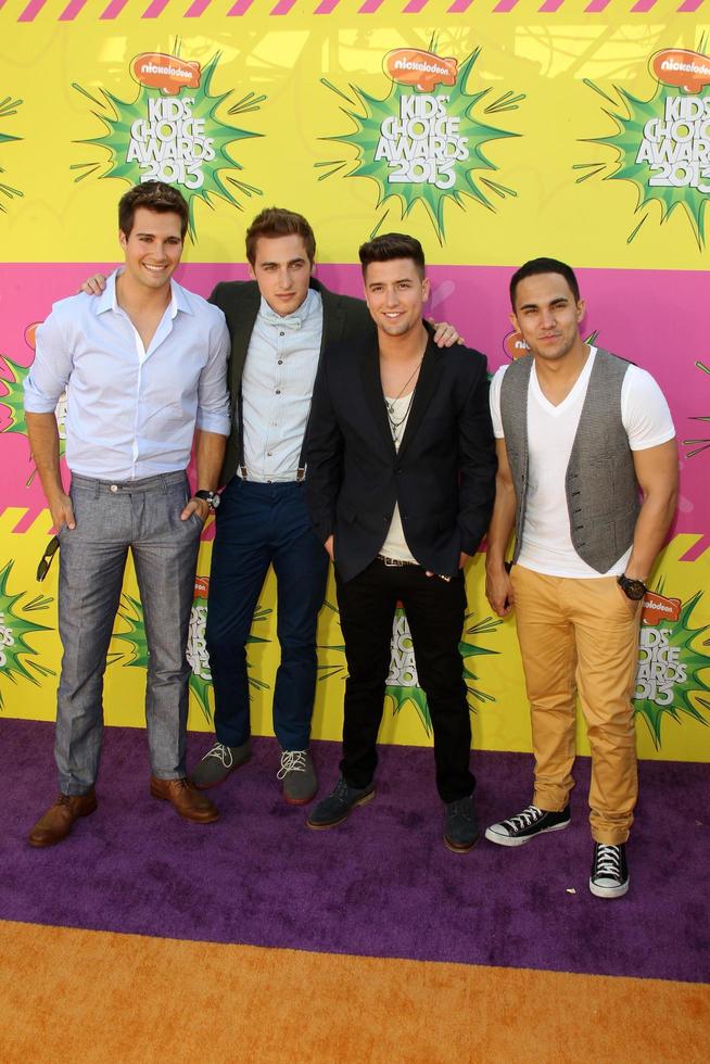 LOS ANGELES, MAR 23 - Big Time Rush, Logan Henderson, Kendall Schmidt, James Maslow, Carlos Pena Jr arrives at Nickelodeon s 26th Annual Kids Choice Awards at the USC Galen Center on March 23, 2013 in Los Angeles, CA photo