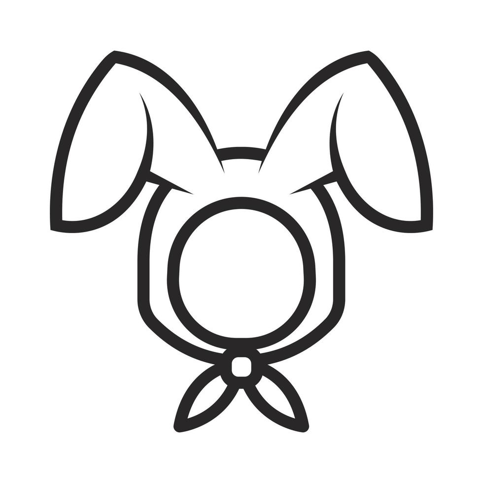 Rabbit ear face hoodie head icon on a white background. Vector illustration