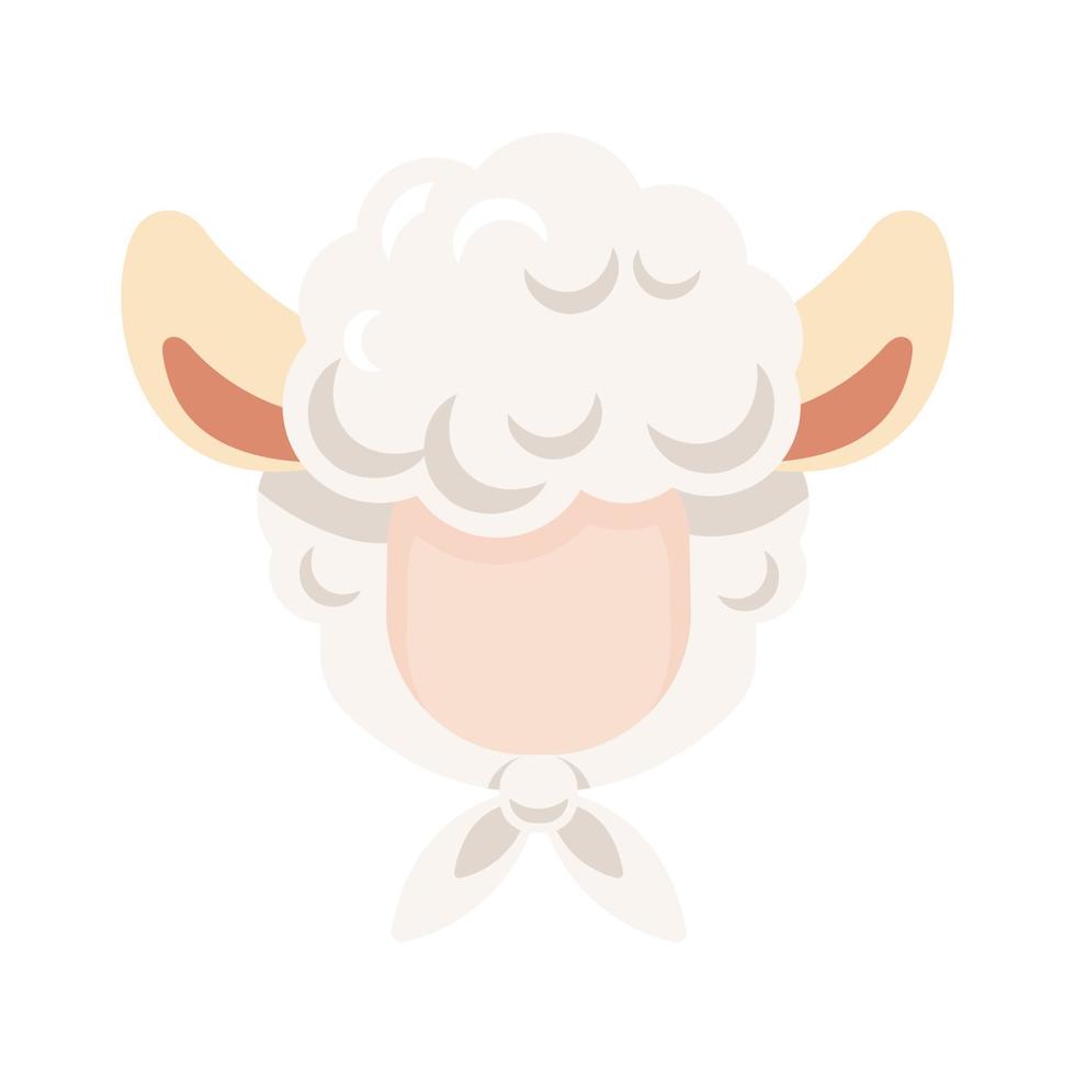 icono de la cabeza de la capucha de la cara de la oreja de oveja en un fondo blanco. ilustración vectorial vector