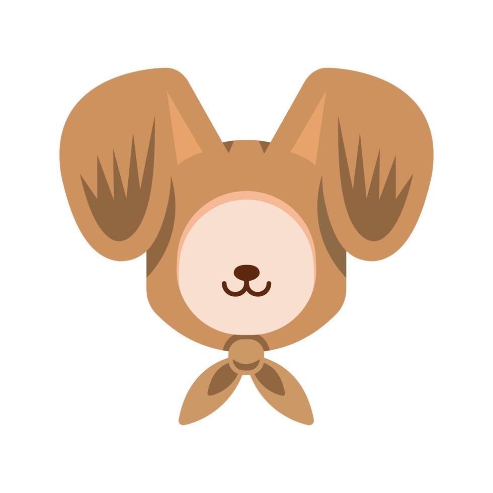 Dog ear face hoodie head icon on a white background. Vector illustration
