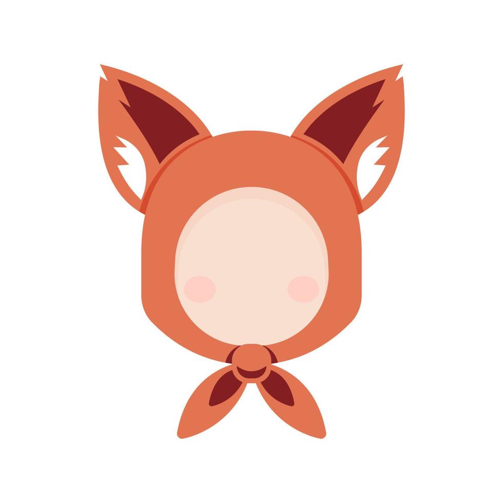 Fox ear face hoodie head icon on a white background. Vector illustration