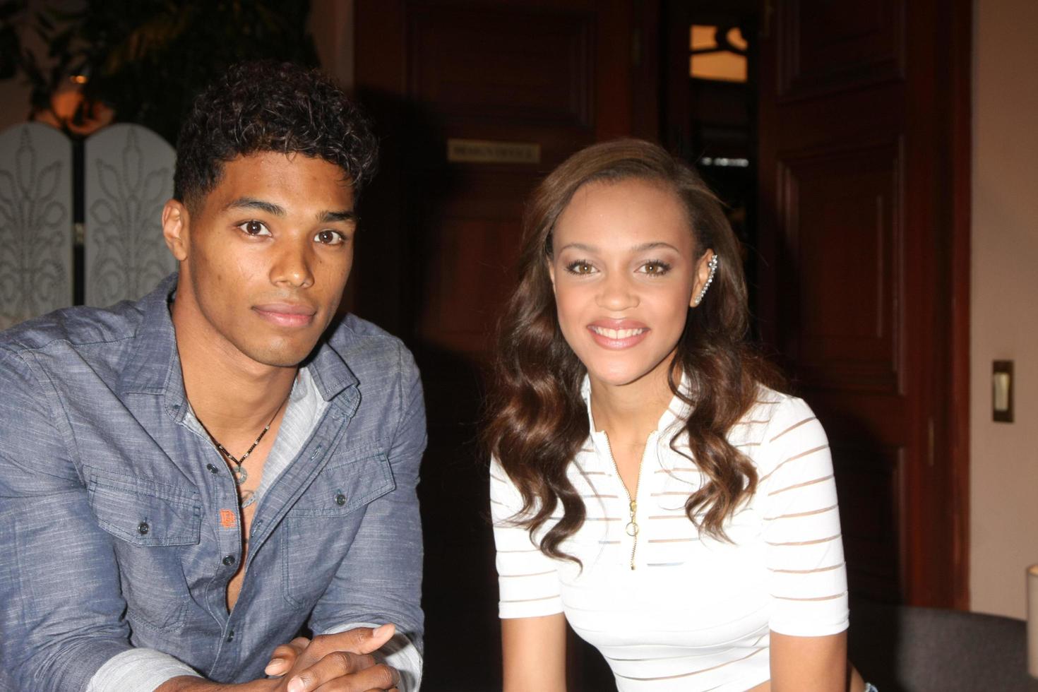 LOS ANGELES, AUG 14 - Rome Flynn, Reign Edwards at the Bold and Beautiful Fan Event Friday at the CBS Television City on August 14, 2015 in Los Angeles, CA photo