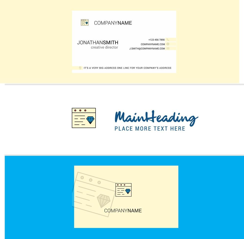 Beautiful jewellery on website Logo and business card vertical Design Vector