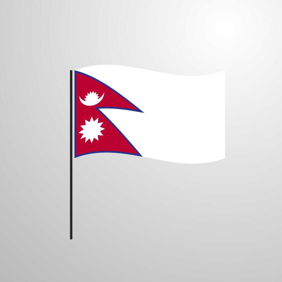 bandera ondeando nepalí vector