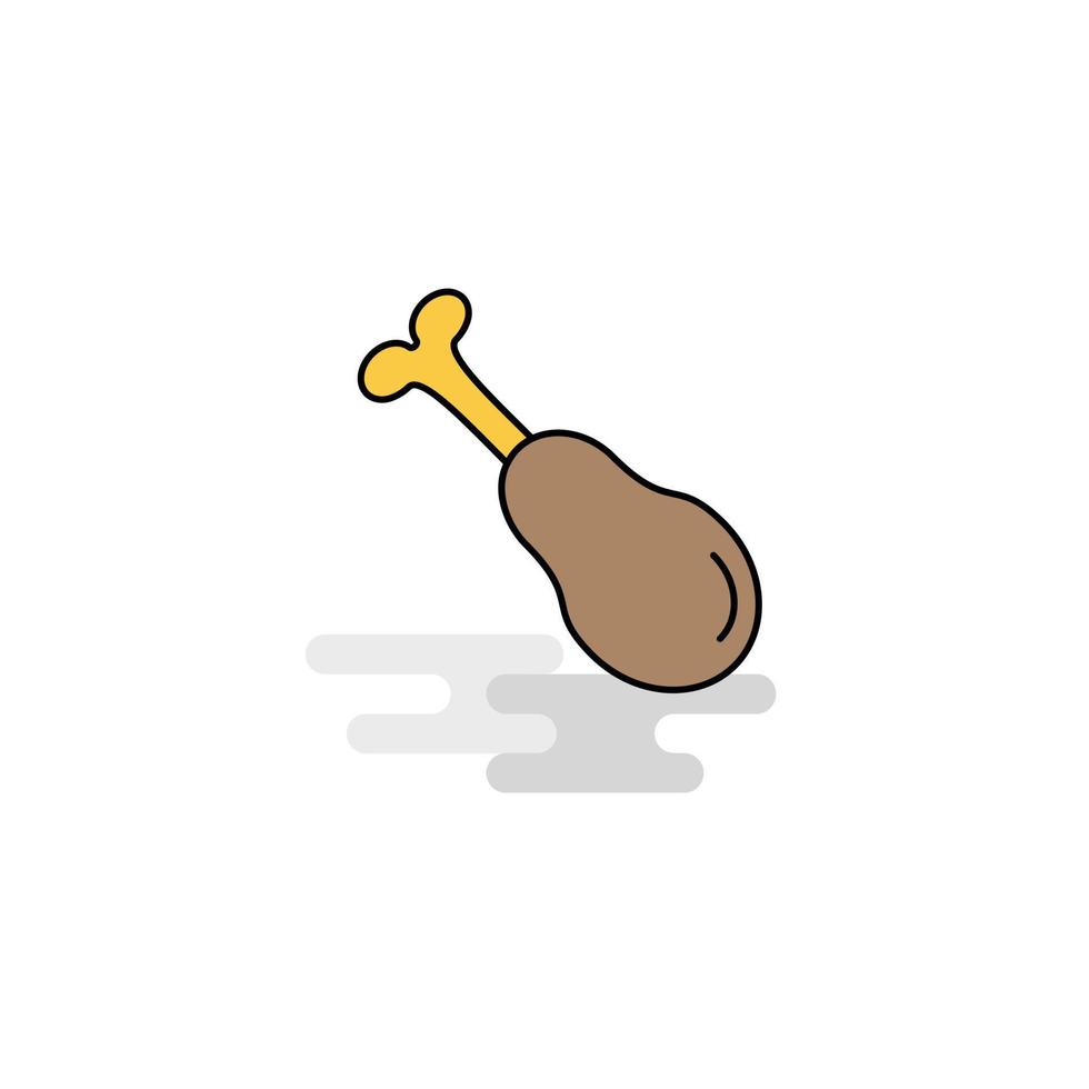 vector de icono de piruleta de pollo plano