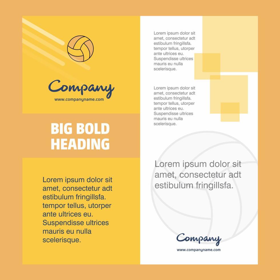 Basketball Company Brochure Title Page Design Company profile annual report presentations leaflet Vector Background