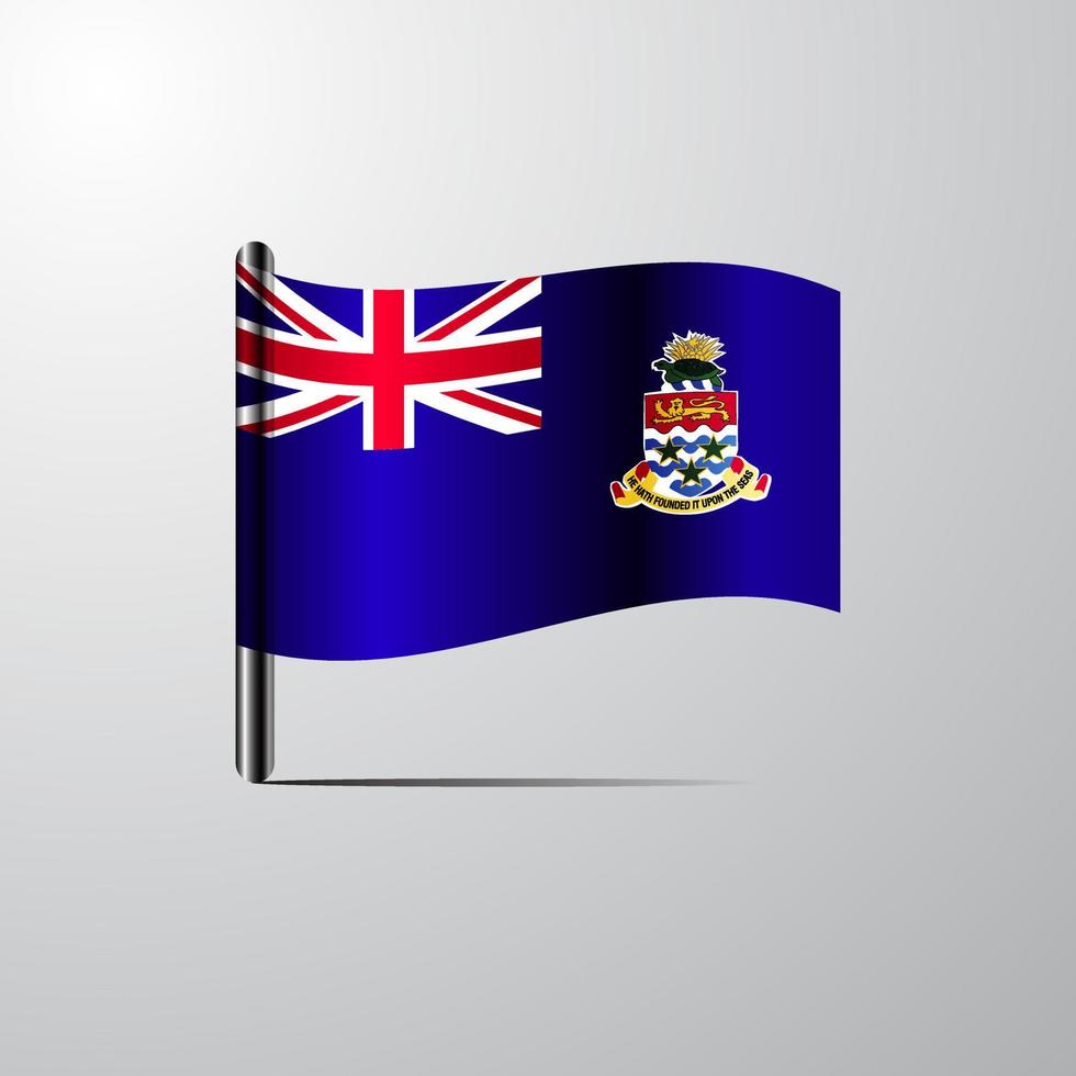 Cayman Islands waving Shiny Flag design vector