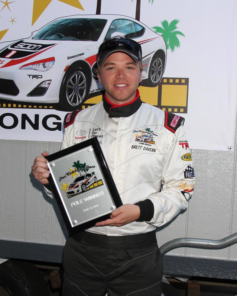LOS ANGELES, APR 11 - Brett Davern, Pole Winner with fastest qualifying time for the Celebrities at the 2014 Pro Celeb Race Qualifying Day at Long Beach Grand Prix on April 11, 2014 in Long Beach, CA photo