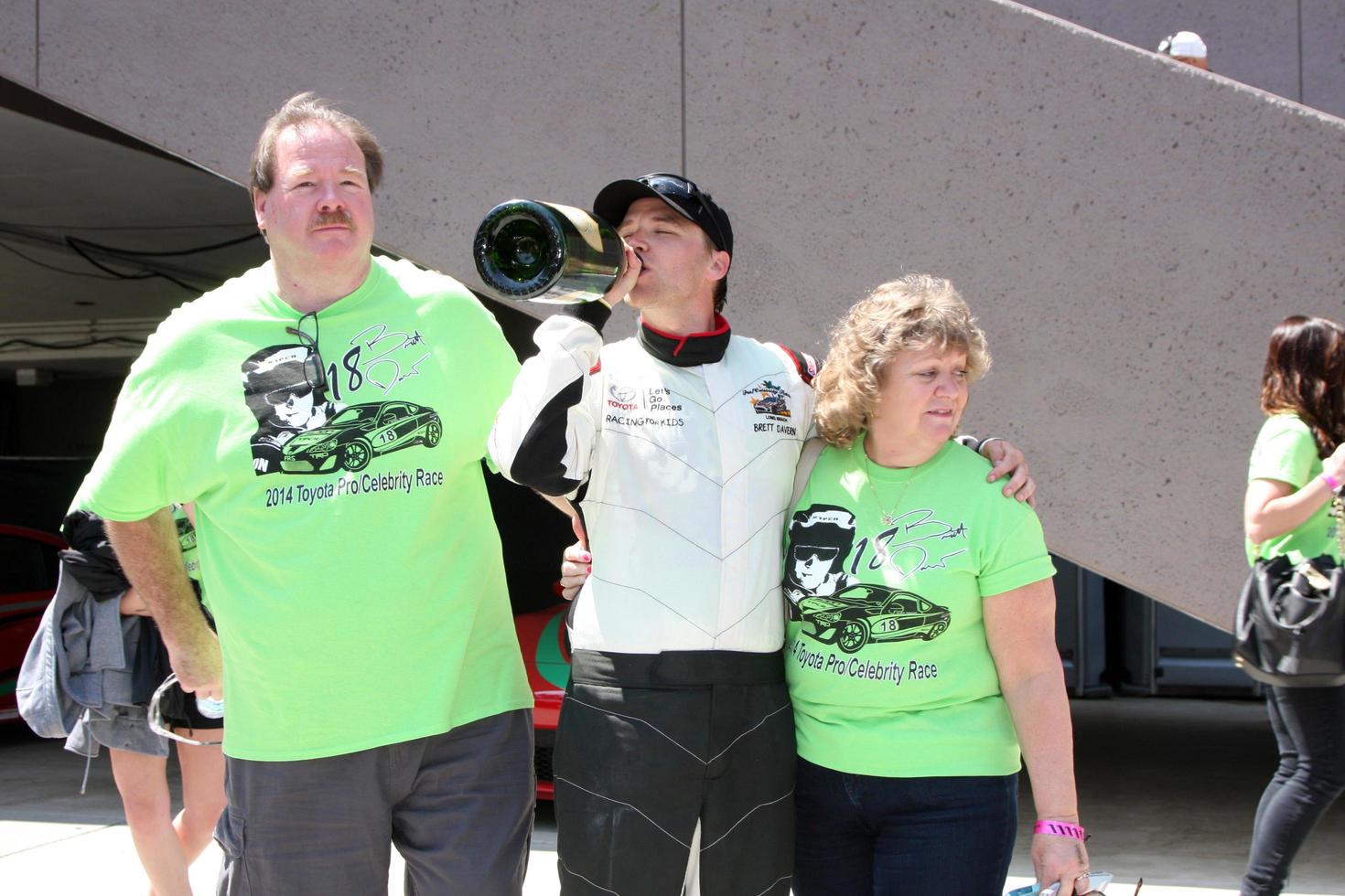 LOS ANGELES, APR 12 - Brett Davern, Parents at the Long Beach Grand Prix Pro Celeb Race Day at the Long Beach Grand Prix Race Circuit on April 12, 2014 in Long Beach, CA photo