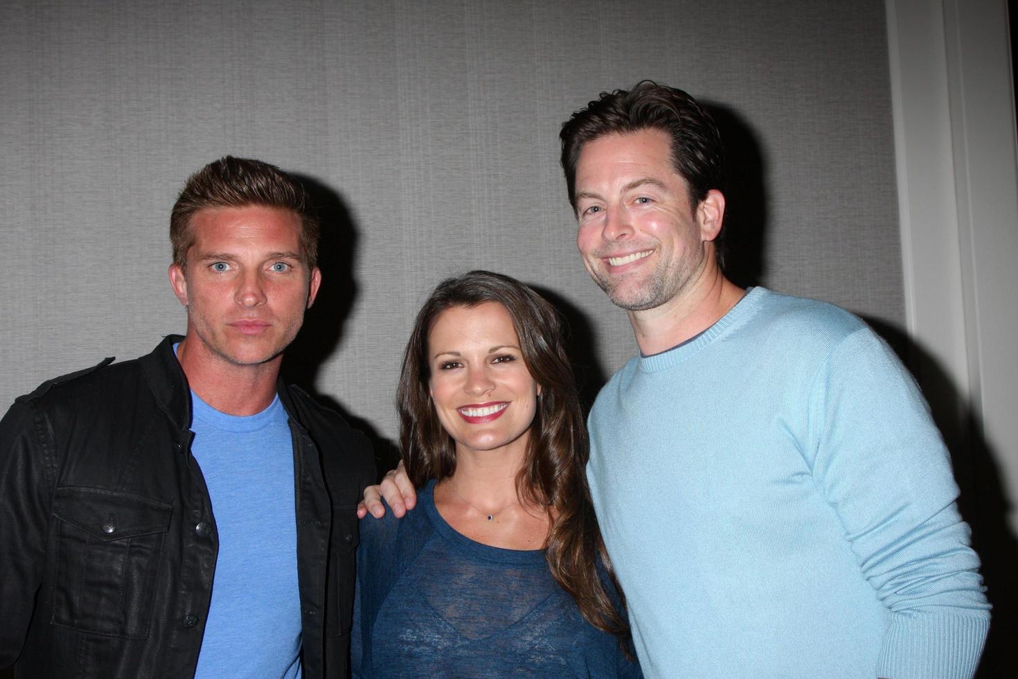 LOS ANGELES, AUG 24 - Steve Burton, Melissa Claire Egan, Michael Muhney at the Young and Restless Fan Club Dinner at the Universal Sheraton Hotel on August 24, 2013 in Los Angeles, CA photo