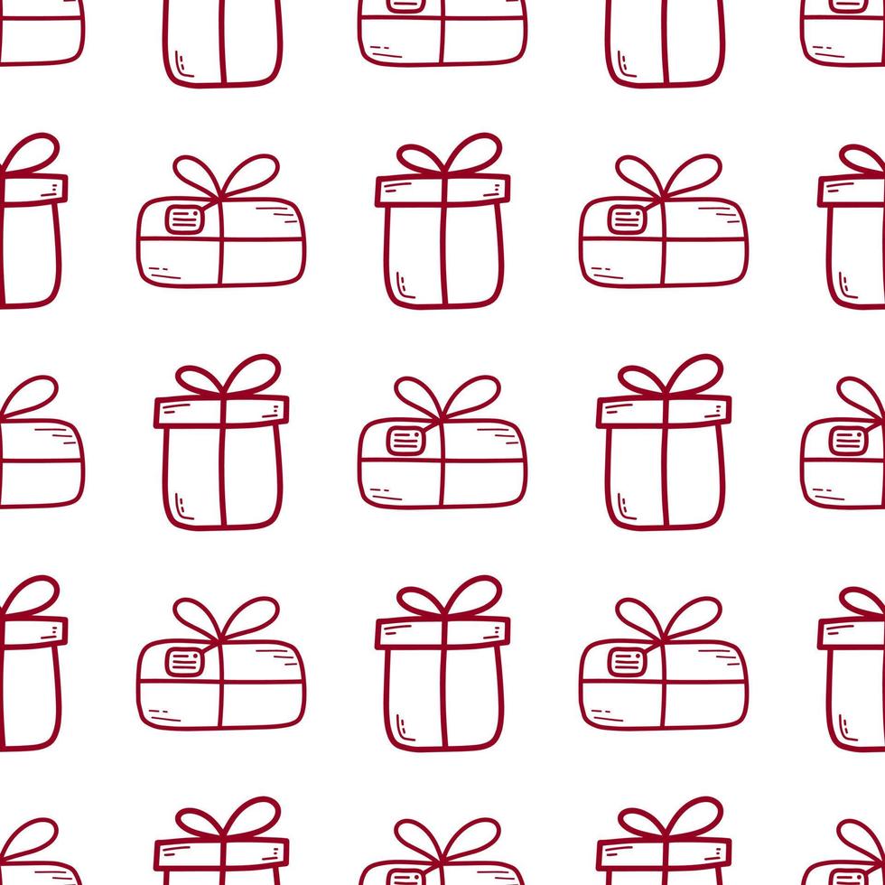 Doodle Christmas and new year vector seamless pattern