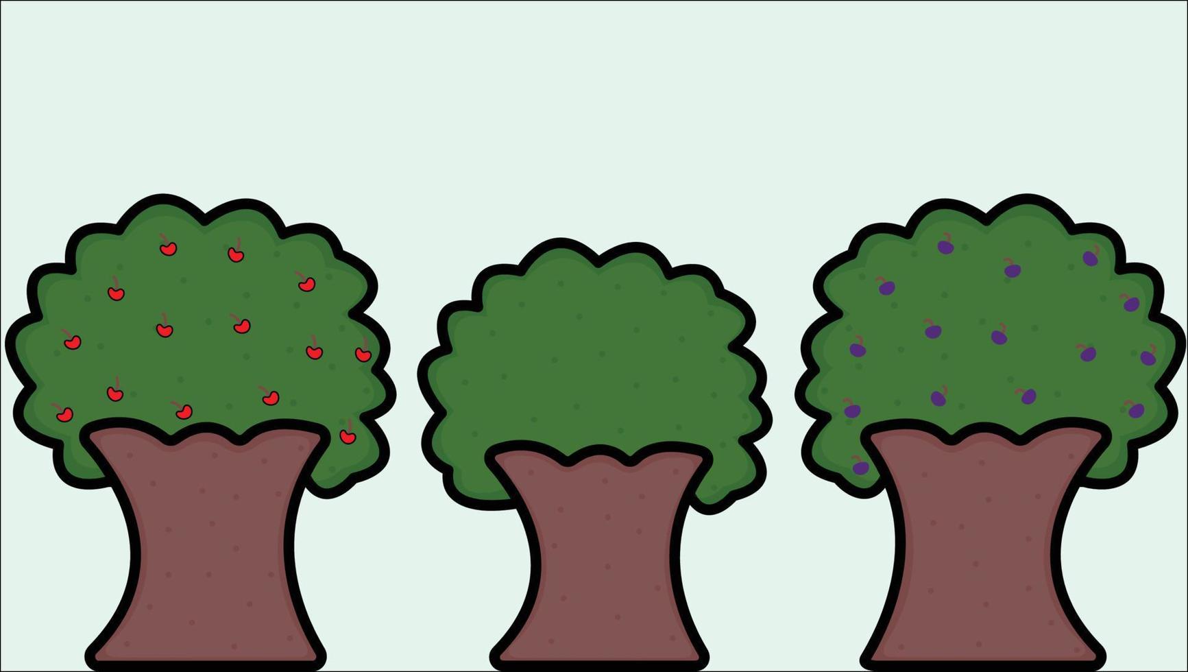 tres árboles de arte vectorial vector