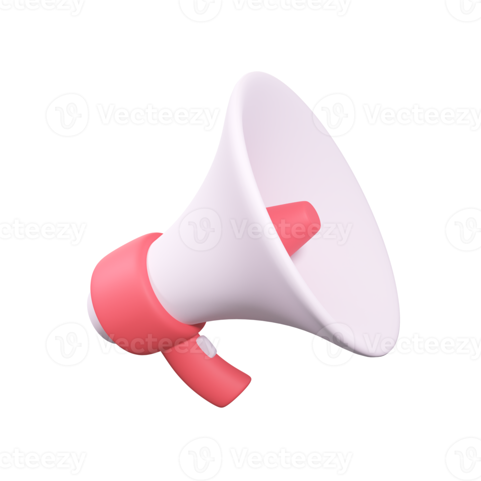 megaphone announcement product promotion alert. 3d illustration with clipping path. png