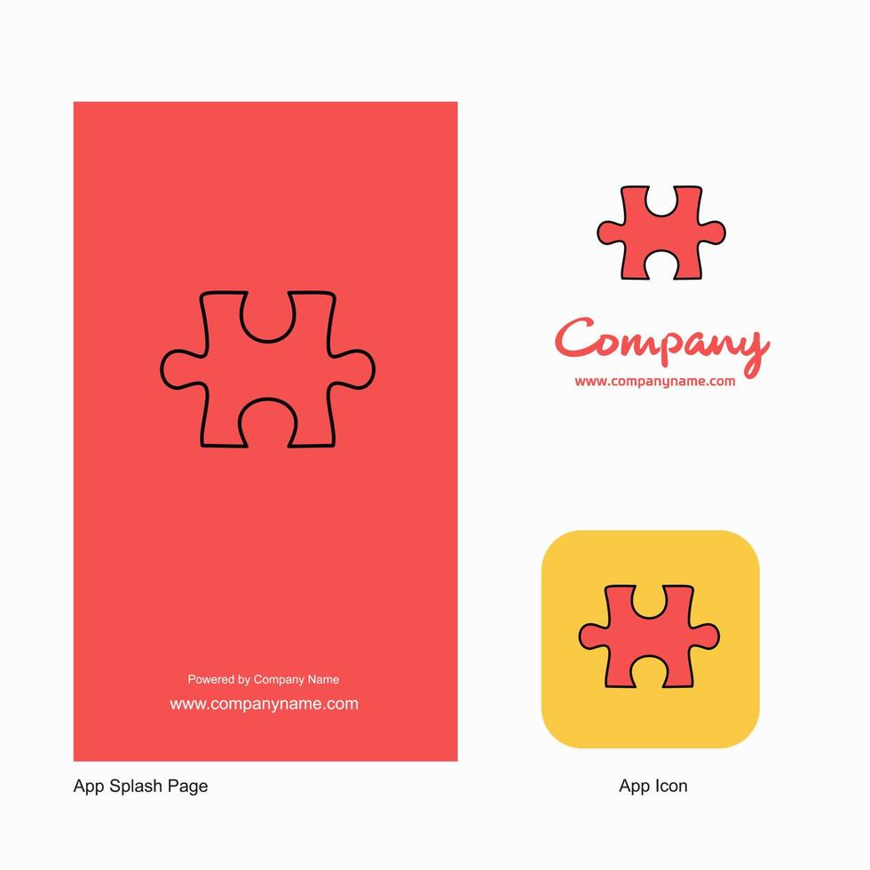 Puzzle piece Company Logo App Icon and Splash Page Design Creative Business App Design Elements vector