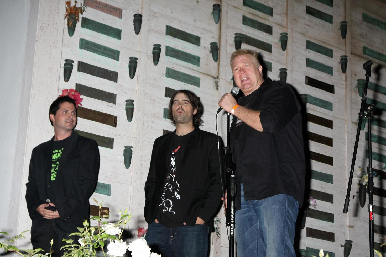 LOS ANGELES, SEP 15 - Adam Green, Joe Lynch, Tim Sullivan arrives at the Chillerama Premiere at Hollywood Forever Cemetary on September 15, 2011 in Los Angeles, CA photo