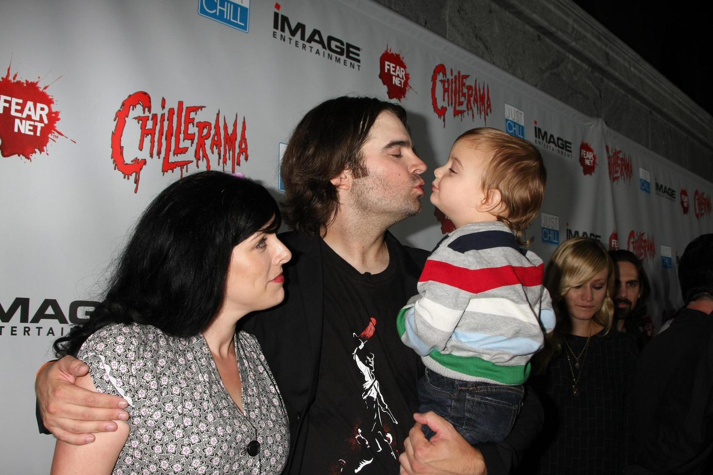 LOS ANGELES, SEP 15 - Joe Lynch and Family arrives at the Chillerama Premiere at Hollywood Forever Cemetary on September 15, 2011 in Los Angeles, CA photo