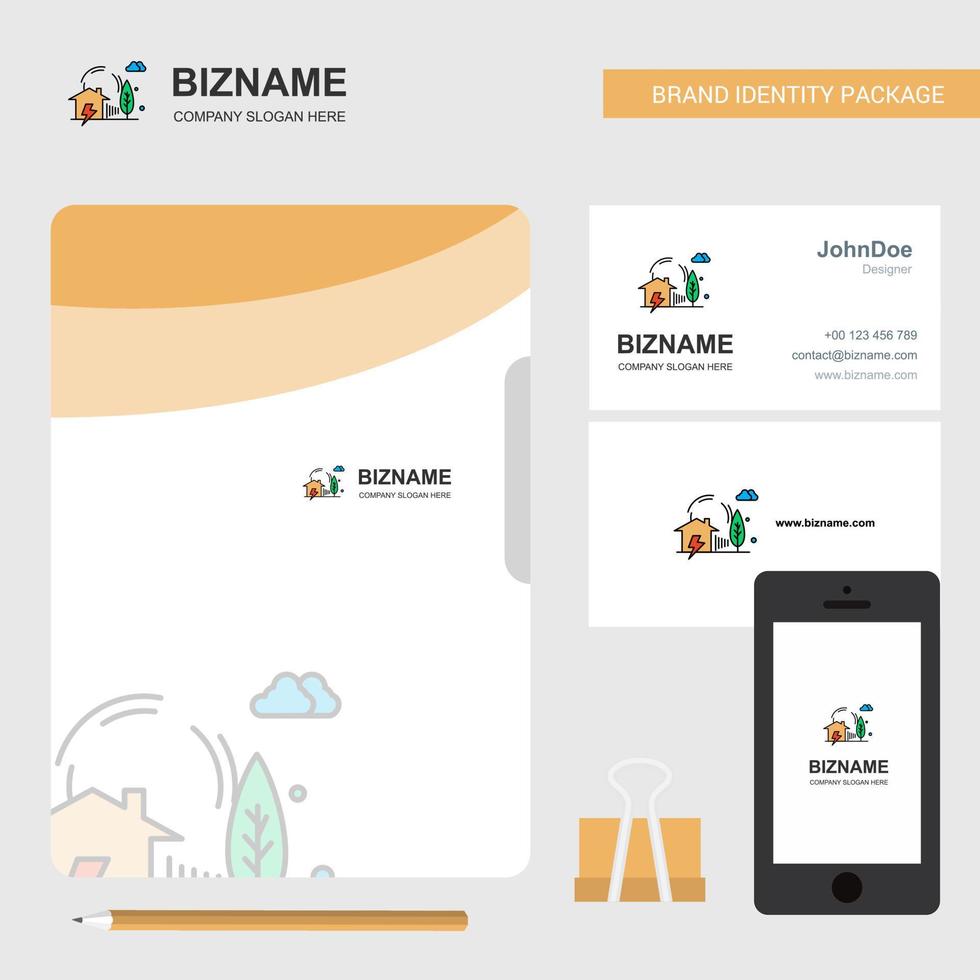 Electric power Business Logo File Cover Visiting Card and Mobile App Design Vector Illustration