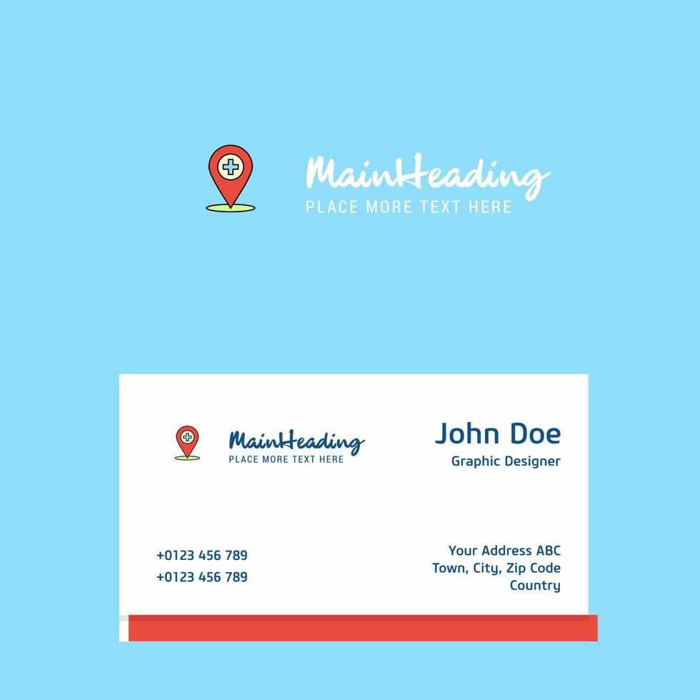 Hospital location logo Design with business card template Elegant corporate identity Vector