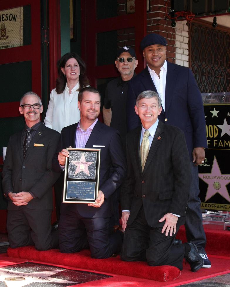 LOS ANGELES, MAR 5 - Chamber Official, Mitch O Farrell, Paul Brinkman, LL Cool J, Chris O Donnell, Leron Gubler at the Chris O Donnell Hollywood Walk of Fame Star Ceremony at the Hollywood Blvd on March 5, 2015 in Los Angeles, CA photo