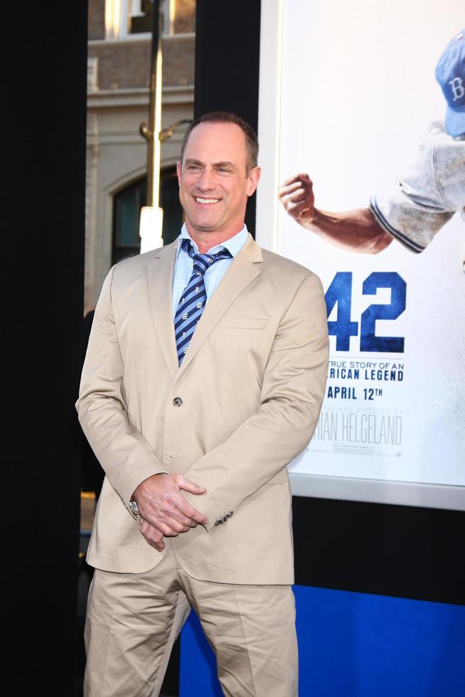 LOS ANGELES, APR 9 - Christopher Meloni arrives at the 42 Premiere at the Chinese Theater on April 9, 2013 in Los Angeles, CA photo