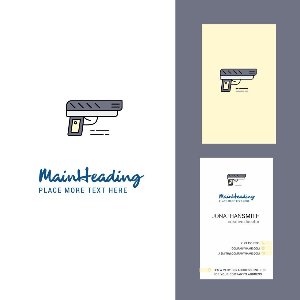 Gun Creative Logo and business card vertical Design Vector
