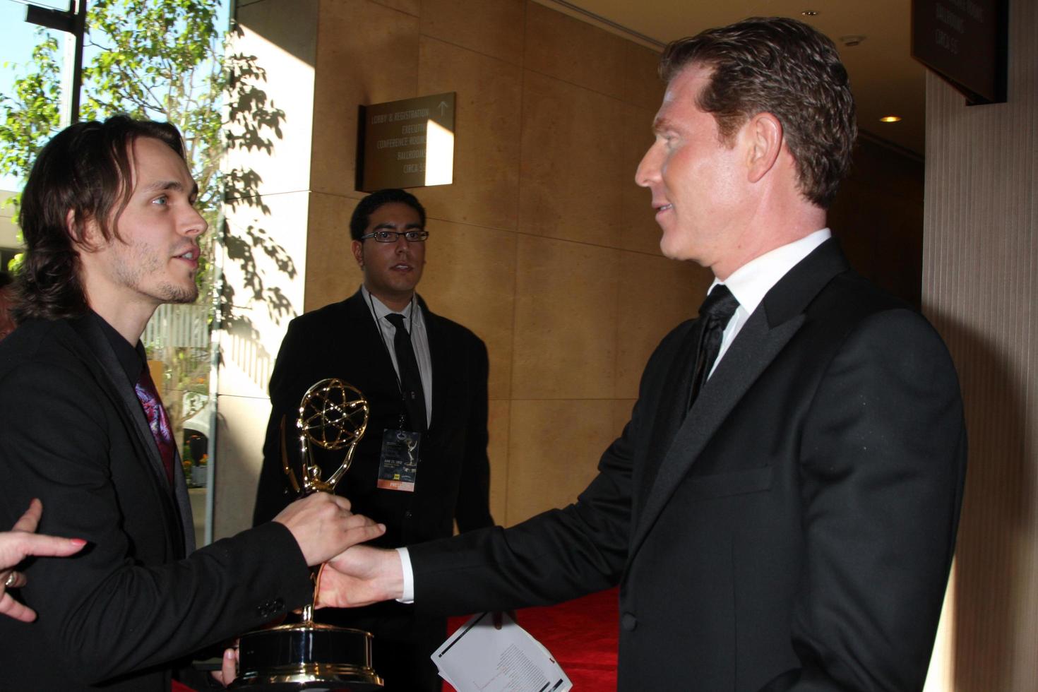 LOS ANGELES, JUN 23 - Jonathan Jackson, Bobby Flay in the Press Room of the 2012 Daytime Emmy Awards at Beverly Hilton Hotel on June 23, 2012 in Beverly Hills, CA photo