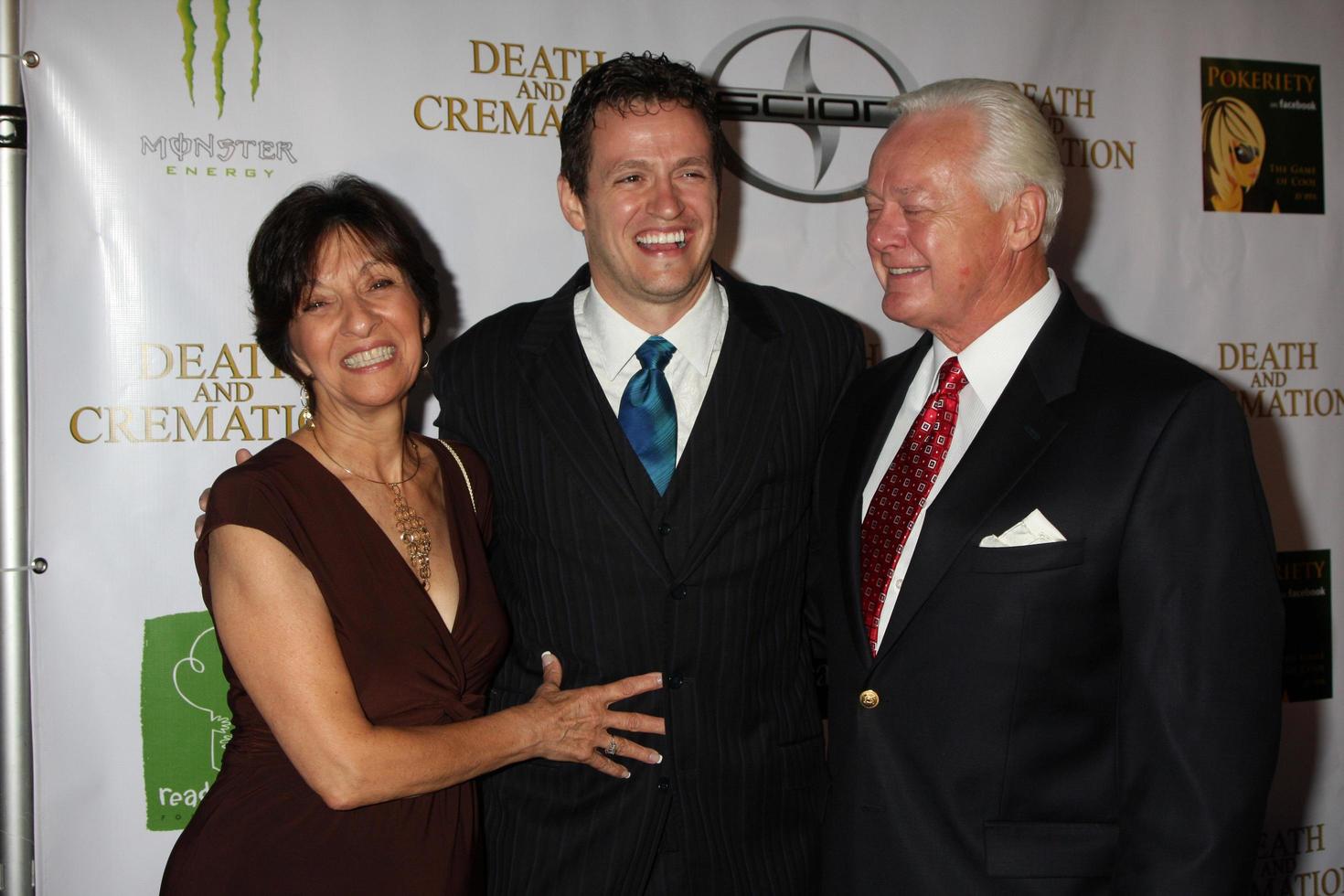 LOS ANGELES, AUG 26 - Tom Malloy and Parents arrives at the Death and Cremation Premiere at 20th Century Fox Studios on August 26, 2010 in Century City, CA photo