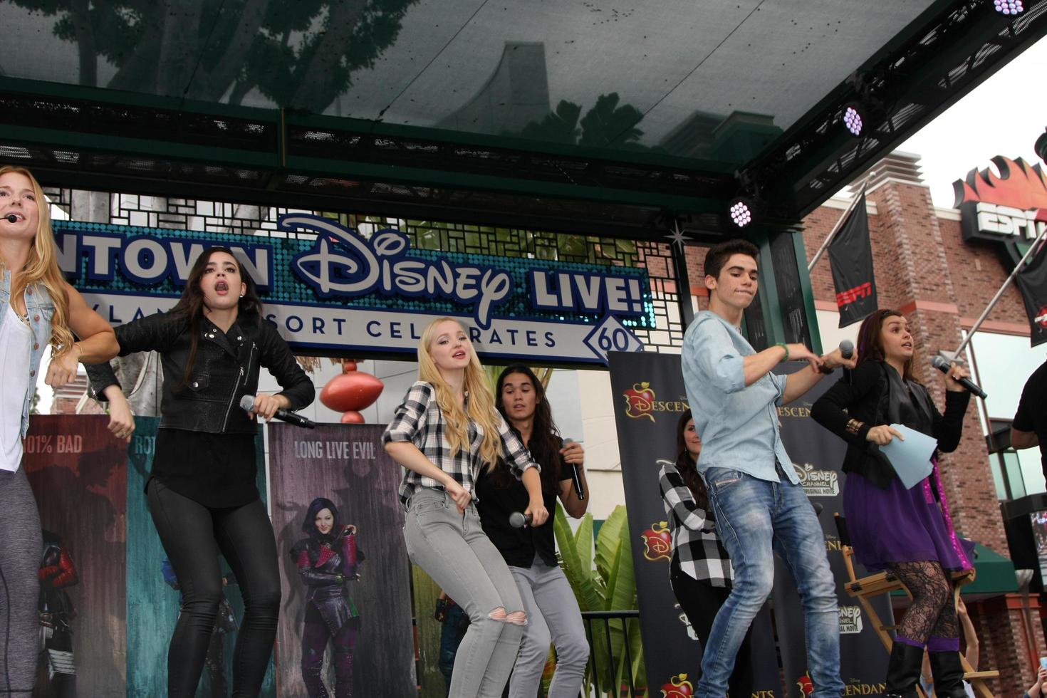 LOS ANGELES, OCT 17 - Sofia Carson, Dove Cameron, Booboo Stewart, Cameron Boyce at the Stars of Descendants Personal Appearance at the Downtown Disney on October 17, 2015 in Anaheim, CA photo