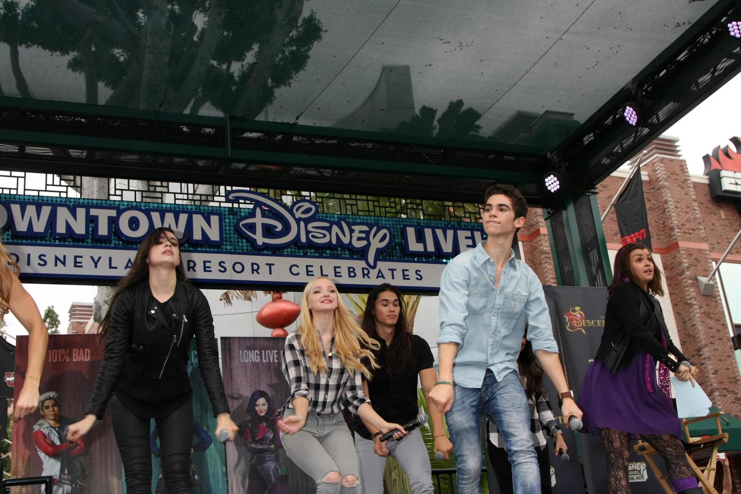 LOS ANGELES, OCT 17 - Sofia Carson, Dove Cameron, Booboo Stewart, Cameron Boyce at the Stars of Descendants Personal Appearance at the Downtown Disney on October 17, 2015 in Anaheim, CA photo