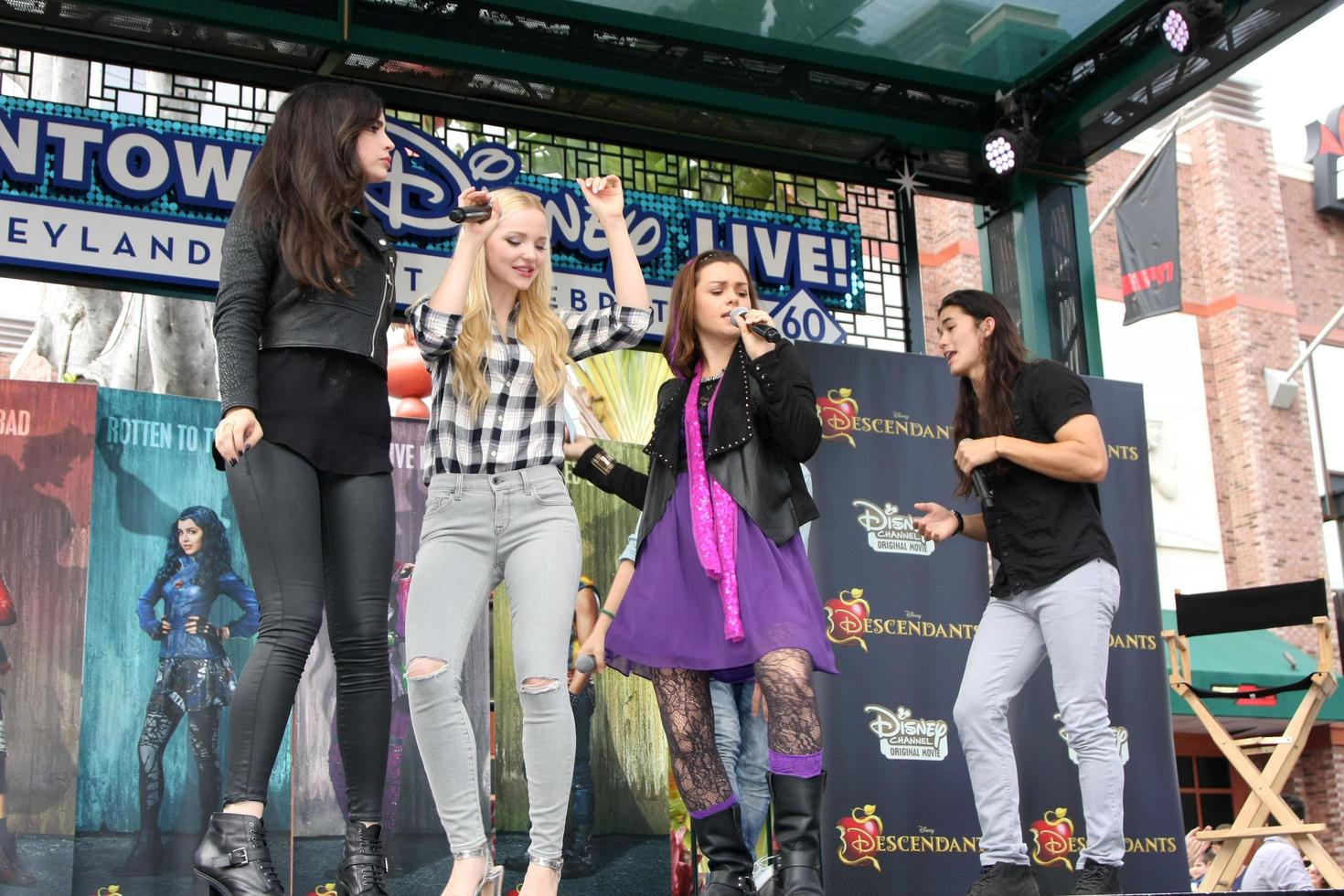 LOS ANGELES, OCT 17 - Sofia Carson, Dove Cameron, Booboo Stewart at the Stars of Descendants Personal Appearance at the Downtown Disney on October 17, 2015 in Anaheim, CA photo