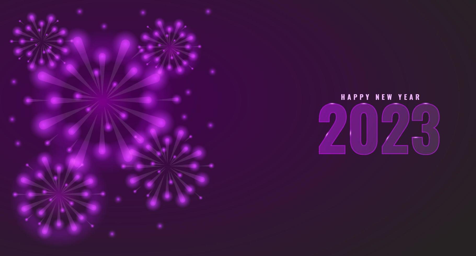 feliz año nuevo 2023 banner de fondo abstracto con fuegos artificiales. diseño de tarjetas de felicitación de vacaciones. vector