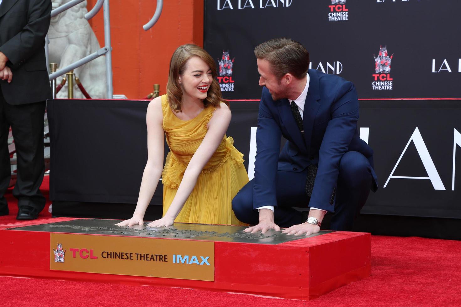 LOS ANGELES, DEC 7 - Emma Stone, Ryan Gosling at the Emma Stone and Ryan Gosling Hand and Foot Print Ceremony at TCL Chinese Theater on December 7, 2016 in Los Angeles, CA photo